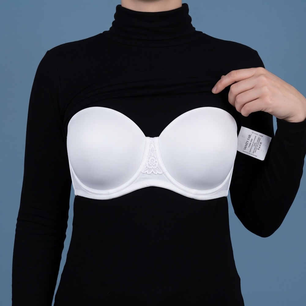 Vanity Fair Bra Womens 36D 74380 Beauty Back White Strapless Underwire EUC